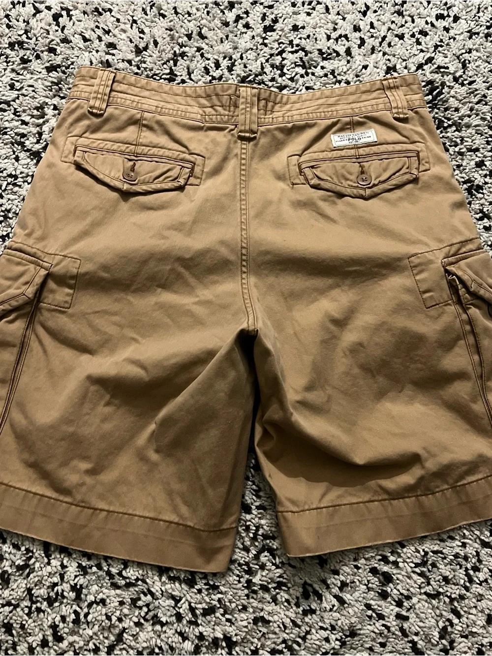 Polo Ralph Lauren Khaki Cargo Shorts 10” Inseam Men’s Size 35